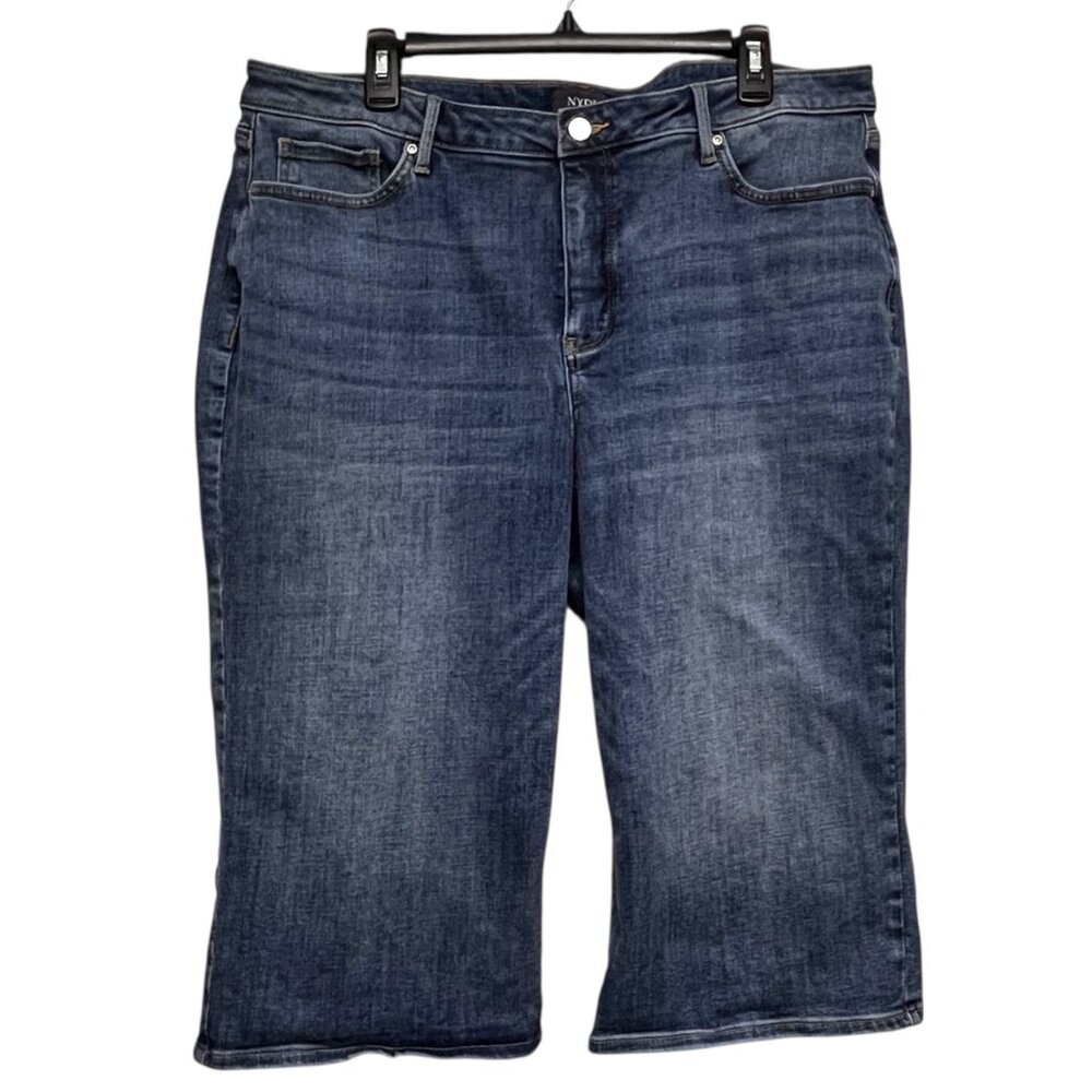 NYDJ Wide Leg Pedal Pusher Jeans Womens Size 16W Seline Denim Capri Cropped